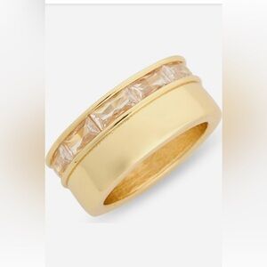Nordstrom Gold Ring with Clear Gem Accents